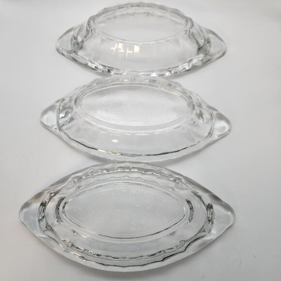 Vintage Glass Ice Cream Sundae Banana Split Clear Boat Shaped Mexico Set of 6 - Picture 3 of 6